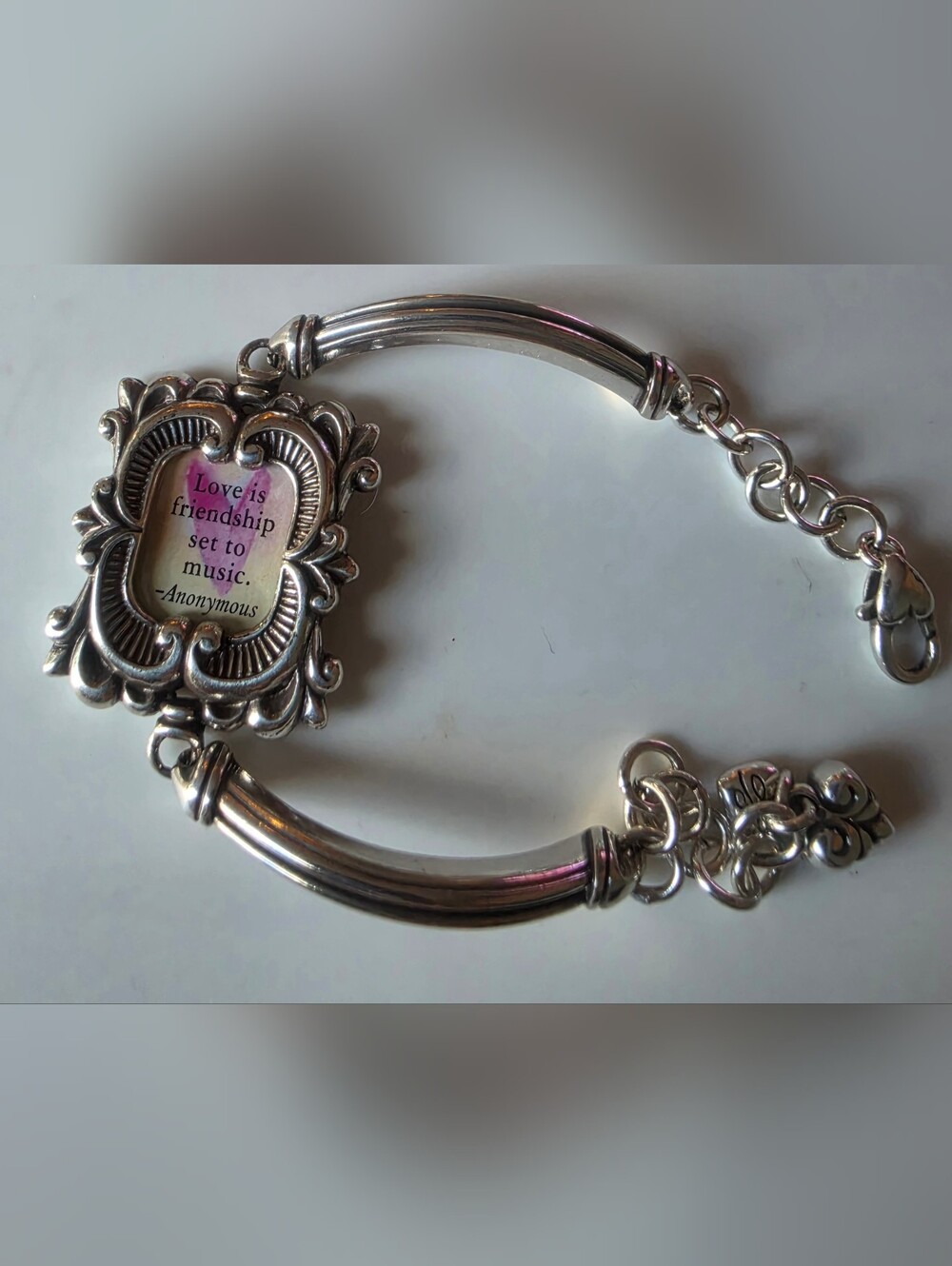 Retired Brighton Silver-Tone Inspirational Frame Bracelet